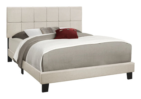 Queen Size Bed, Upholstered, Transitional - Beige - Furniture Home Direct