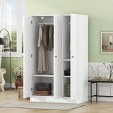 3 Door Shutter Wardrobe With Shelves - Furniture Home Direct