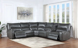 Saul - Power Recliner Sectional Sofa With USB Port Cupholder Console - Furniture Home Direct