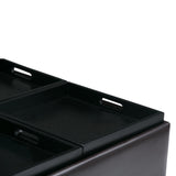 Avalon - Square Coffee Table Storage Ottoman - Tanners Brown - Furniture Home Direct