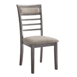 Dining Set Rectangular Table with Padded Chairs Gray - Furniture Home Direct