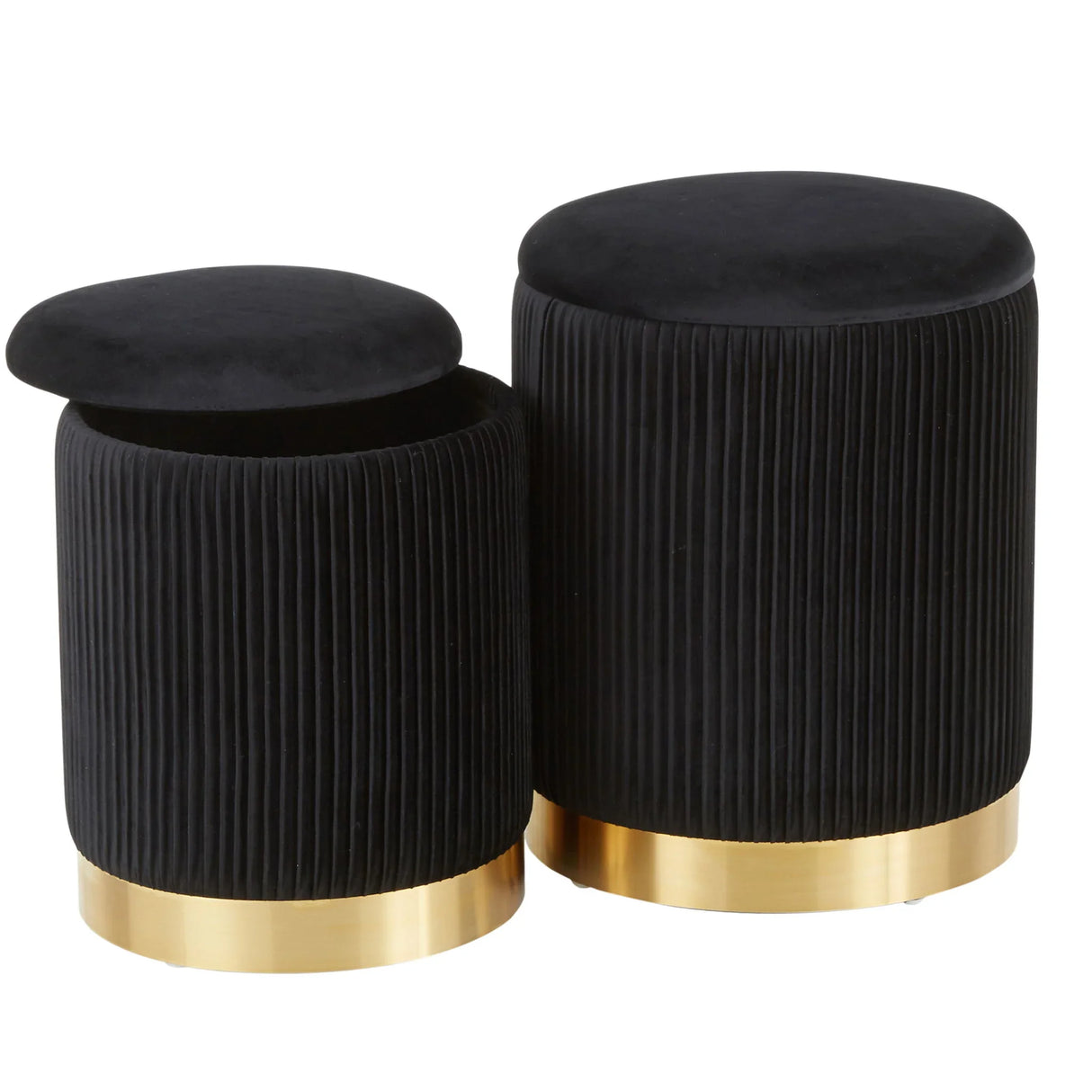 Marla - Contemporary Nesting Pleated Ottoman Set - Furniture Home Direct