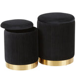 Marla - Contemporary Nesting Pleated Ottoman Set - Furniture Home Direct