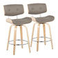 Lombardi - Mid Century Modern Fixed Height Counter Stool With Swivel With Round Footrest (Set of 2) - Furniture Home Direct
