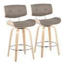 Lombardi - Mid Century Modern Fixed Height Counter Stool With Swivel With Round Footrest (Set of 2) - Furniture Home Direct