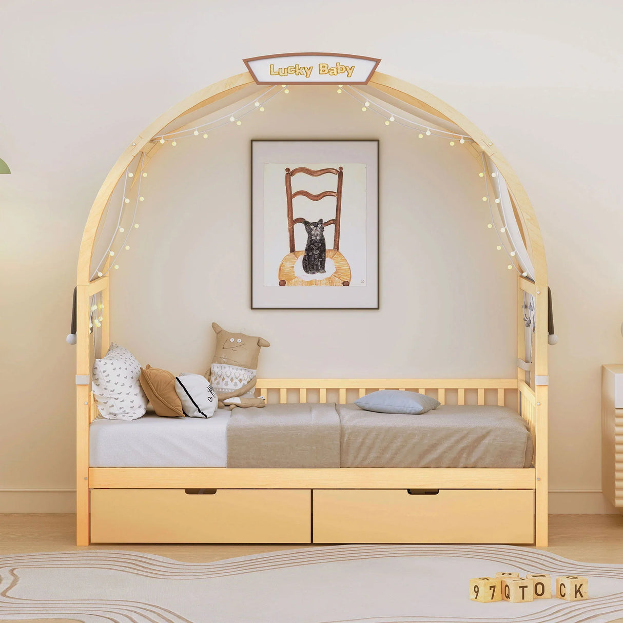 Bed With Arched Roof And 2 Drawers - Furniture Home Direct