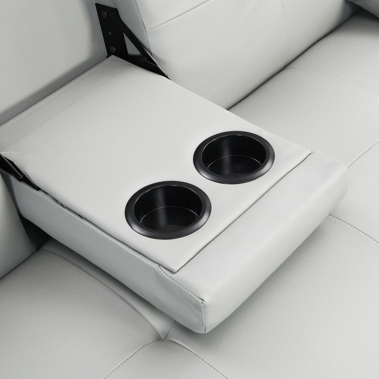 Sleeper Sofa with Armrest and Two Cup Holders - White - Furniture Home Direct