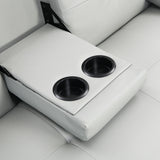 Sleeper Sofa with Armrest and Two Cup Holders - White - Furniture Home Direct