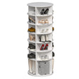6 Tier Spinning Shoe Rack, Free Standing, 360° Revolving Shoe Organizer - White - Furniture Home Direct