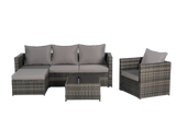 4 Piece Outdoor Sectional Set with Coffee Table - Furniture Home Direct