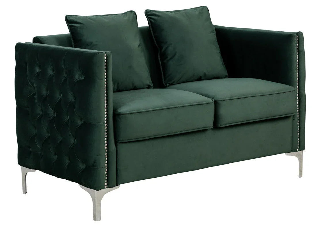 Bayberry - Velvet Loveseat With 2 Pillows - Furniture Home Direct