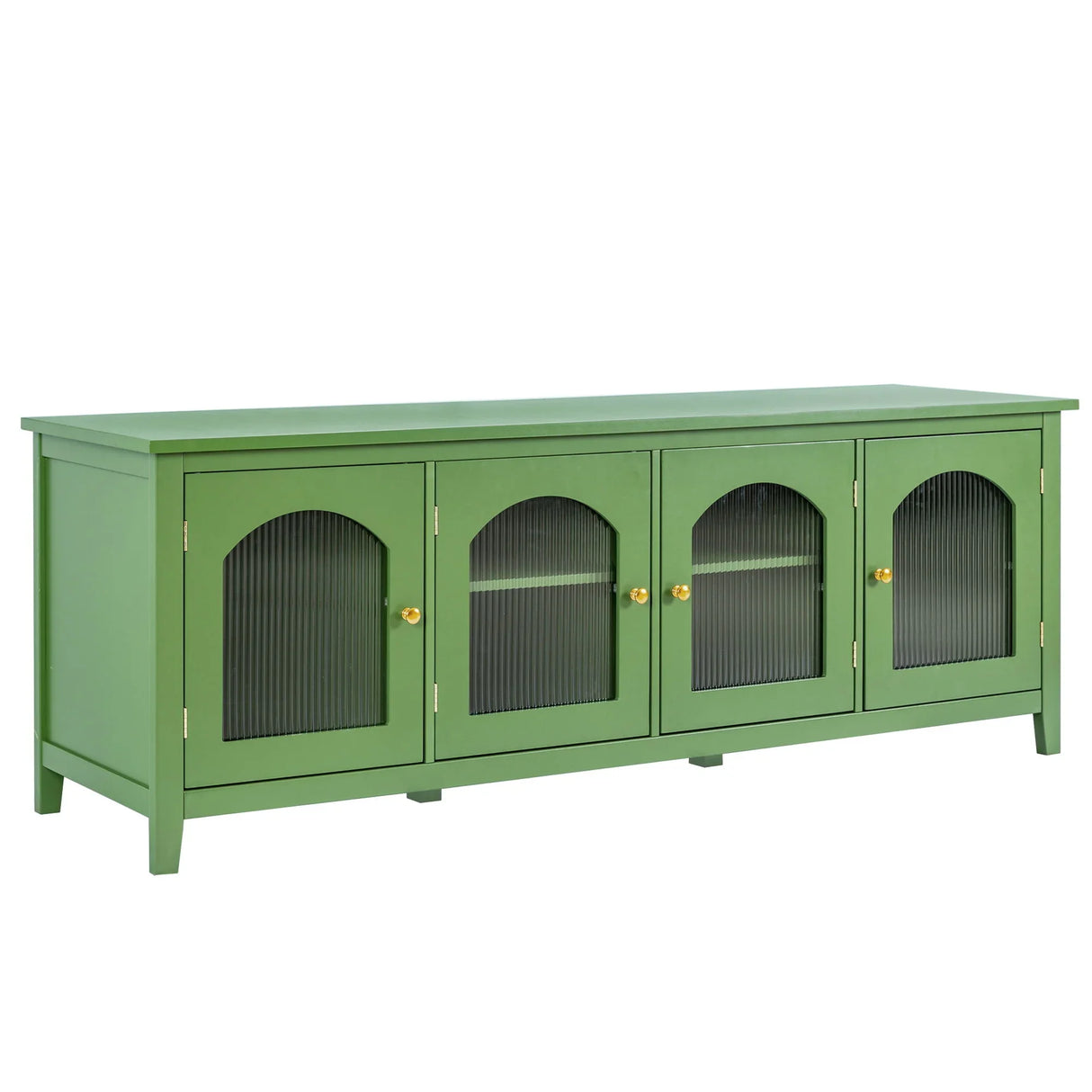 StylishTVcabinet Entertainment CenterTV Stand, TVconsoletable, Media Console, Solidwood Frame, Changhong Glass Door, Metal Handle - Furniture Home Direct