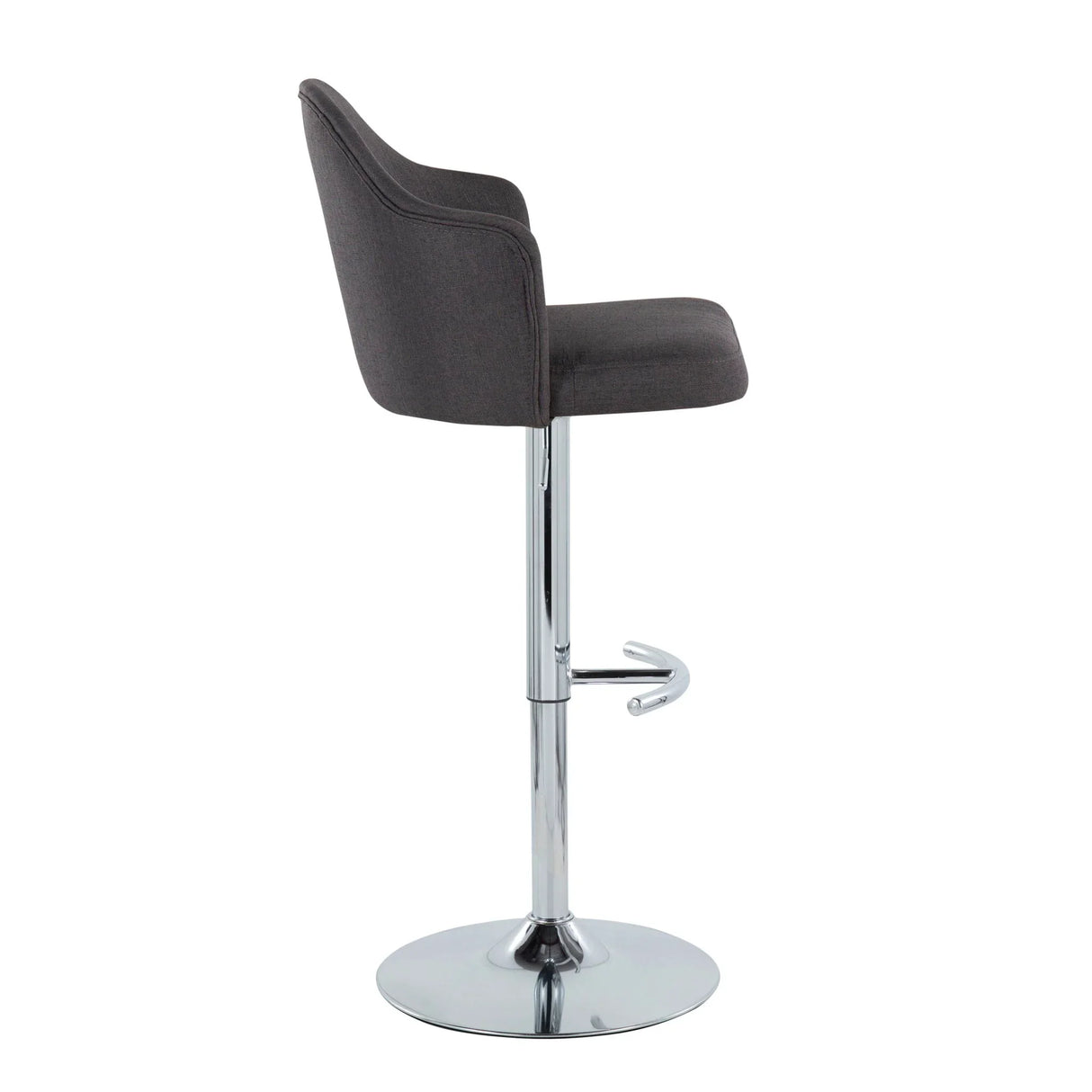 Ahoy - Contemporary Adjustable Barstool With Swivel With Rounded T Footrest (Set of 2) - Furniture Home Direct