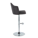 Ahoy - Contemporary Adjustable Barstool With Swivel With Rounded T Footrest (Set of 2) - Furniture Home Direct