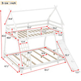 Twin Over Queen House Bunk Bed With Climbing Nets And Climbing Ramp - Furniture Home Direct
