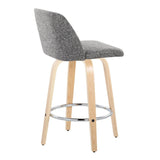 Toriano - Contemporary Fixed-Height Counter Stool With Swivel And Round Footrest (Set of 2) - Furniture Home Direct
