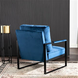 Classic Mid Century Modern Accent Chair With Durable Square Metal Frame, Armchair - Furniture Home Direct