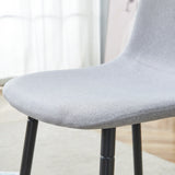 Dining Chair Set Modern Fabric with Metal Legs Gray - Furniture Home Direct