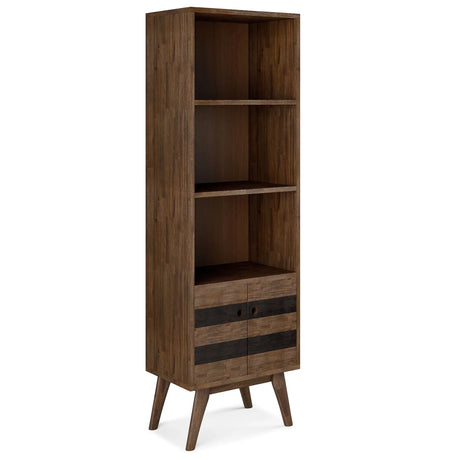 Clarkson - Bookcase With Storage - Rustic Natural Aged Brown - Furniture Home Direct