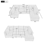 Oversized Sectional Sofa U-Shaped Sofa Couch Pull-Out Sofa Bed With Two Throw Pillows For Living Room - Furniture Home Direct