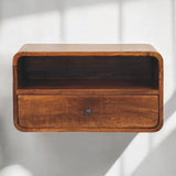 Curved Upper Slot Floating Nightstand - Furniture Home Direct