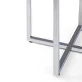 Marsden - Side Table With Polished Stainless Steel Base - White / Silver - Furniture Home Direct