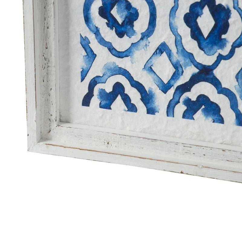 Hanging Sculptures, Modern Wall Art Decor (Set of 2) - White / Blue - Furniture Home Direct