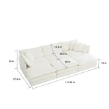 3 Piece Extra Deep Seat Living Room Set with Sofa, Love Seat and Chair - White - Furniture Home Direct