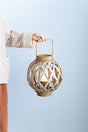 Decorative Lantern With Handle, Wooden Lantern For Indoor Outdoor, Home Garden, Wedding - Silver - Furniture Home Direct