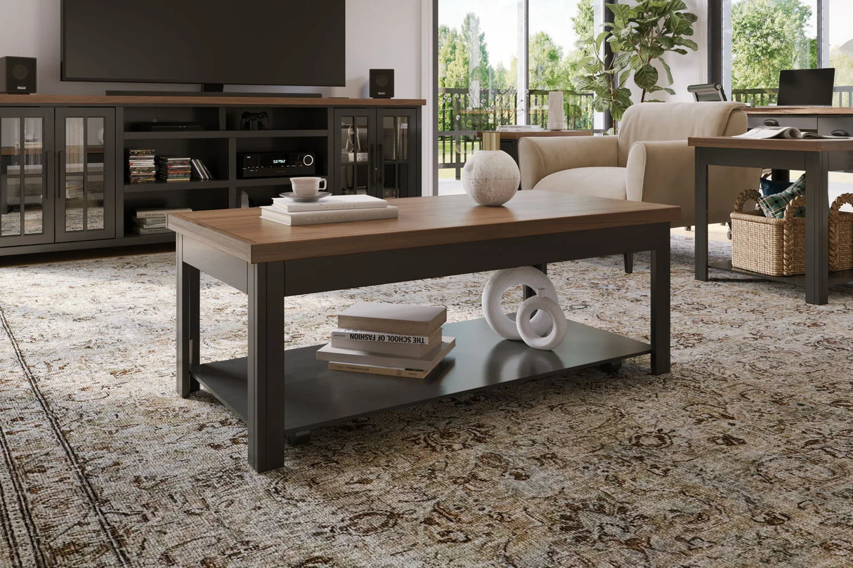 Essex - Coffee Table - Black, Whiskey - Furniture Home Direct