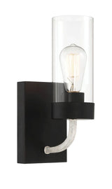Zephyr - Single Light Sconce - Black / Clear - Furniture Home Direct