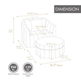 Oversized Velvet Swivel Barrel Accent Chair And Ottoman Set With Storage - Furniture Home Direct