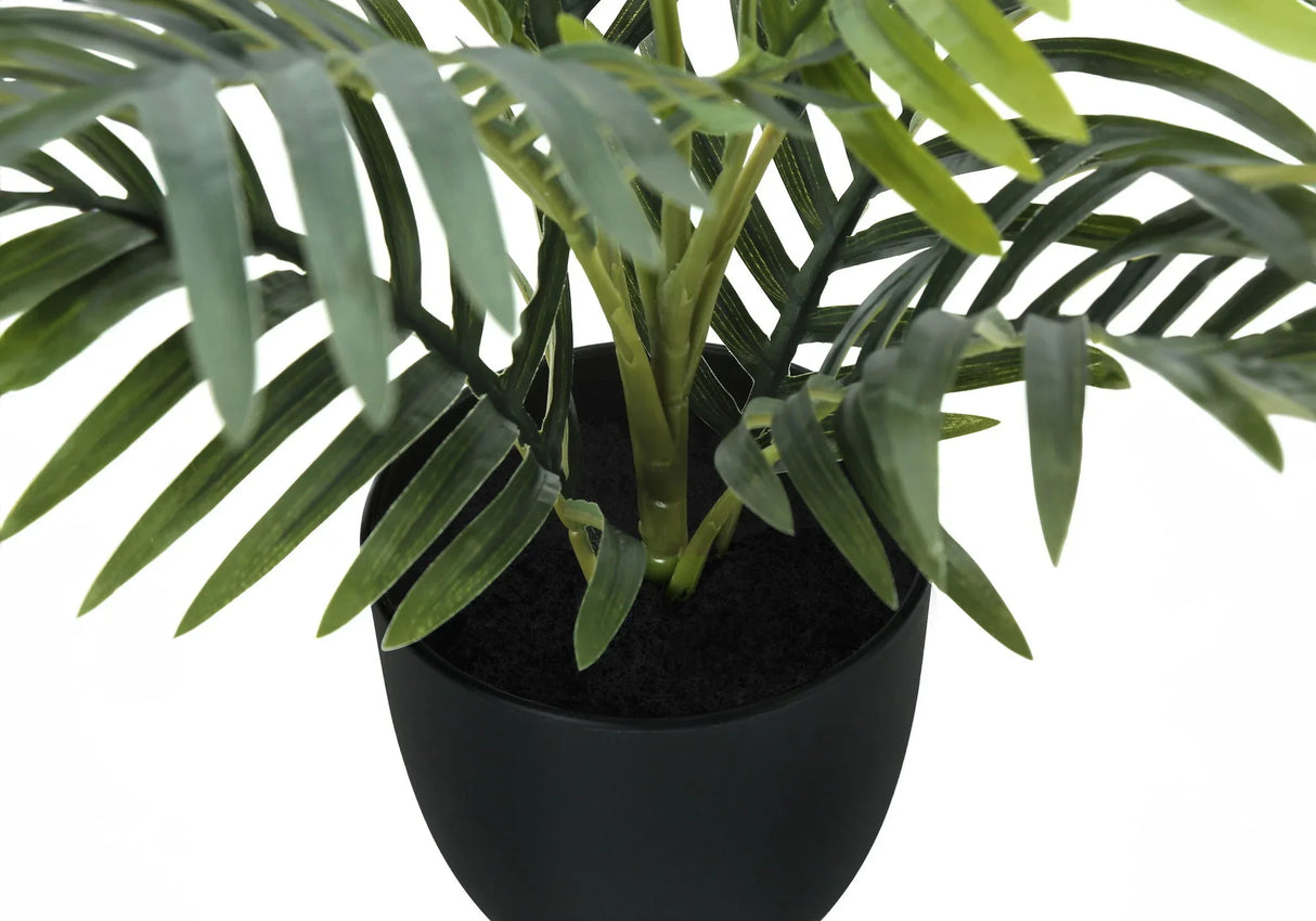 20" Tall, Artificial Plant, Palm, Indoor, Faux, Fake, Table, Greenery, Potted, Real Touch, Decorative - Green / Black - Furniture Home Direct