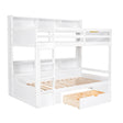 Twin Size Bunk Bed With Built-In Shelves Beside Both Upper And Down Bed And Storage Drawer - Furniture Home Direct