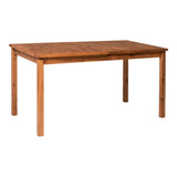 Contemporary Slat Top Acacia Wood Outdoor Dining Table - Furniture Home Direct