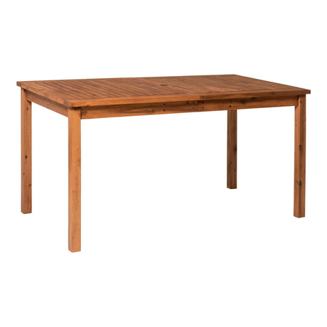 Contemporary Slat Top Acacia Wood Outdoor Dining Table - Furniture Home Direct