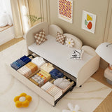 Modern Velvet Upholstered Daybed With Additional Bed Frame - Furniture Home Direct
