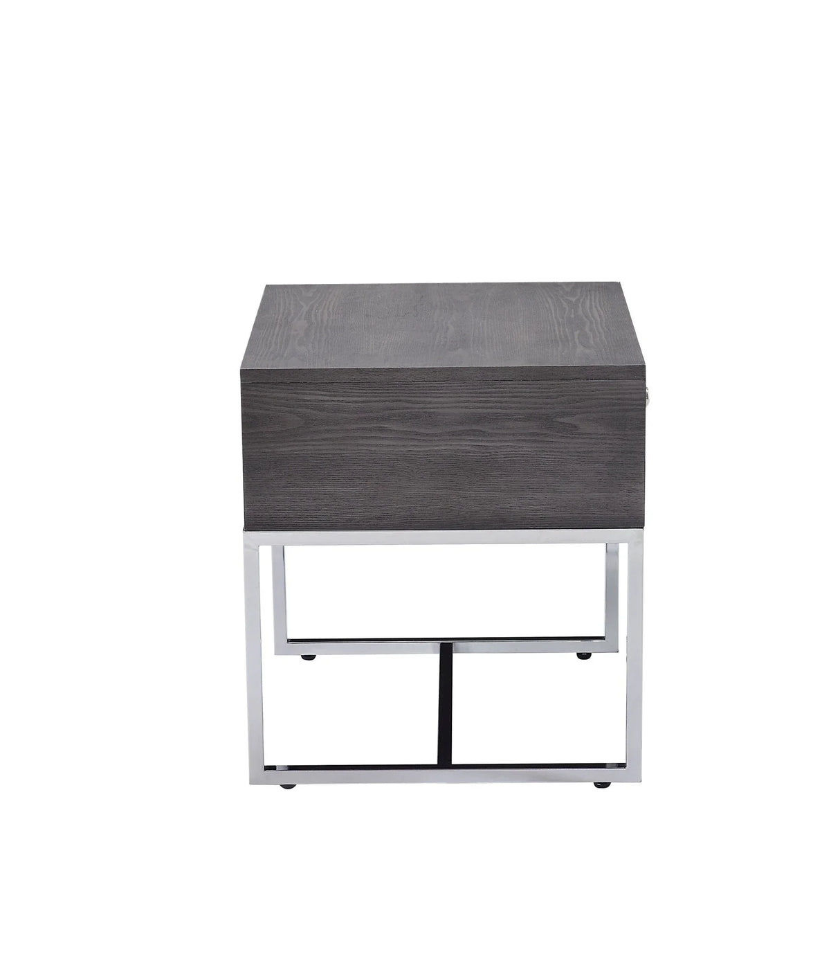 Iban - End Table - Gray Oak / Chrome - Furniture Home Direct