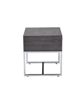 Iban - End Table - Gray Oak / Chrome - Furniture Home Direct