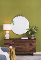 Classic Design Mirror With Baroque Inspired Frame For Bathroom, Entryway Console Lean Against Wall - Furniture Home Direct