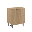 Modern Scandi Fluted Door Storage Console - Coastal Oak - Furniture Home Direct