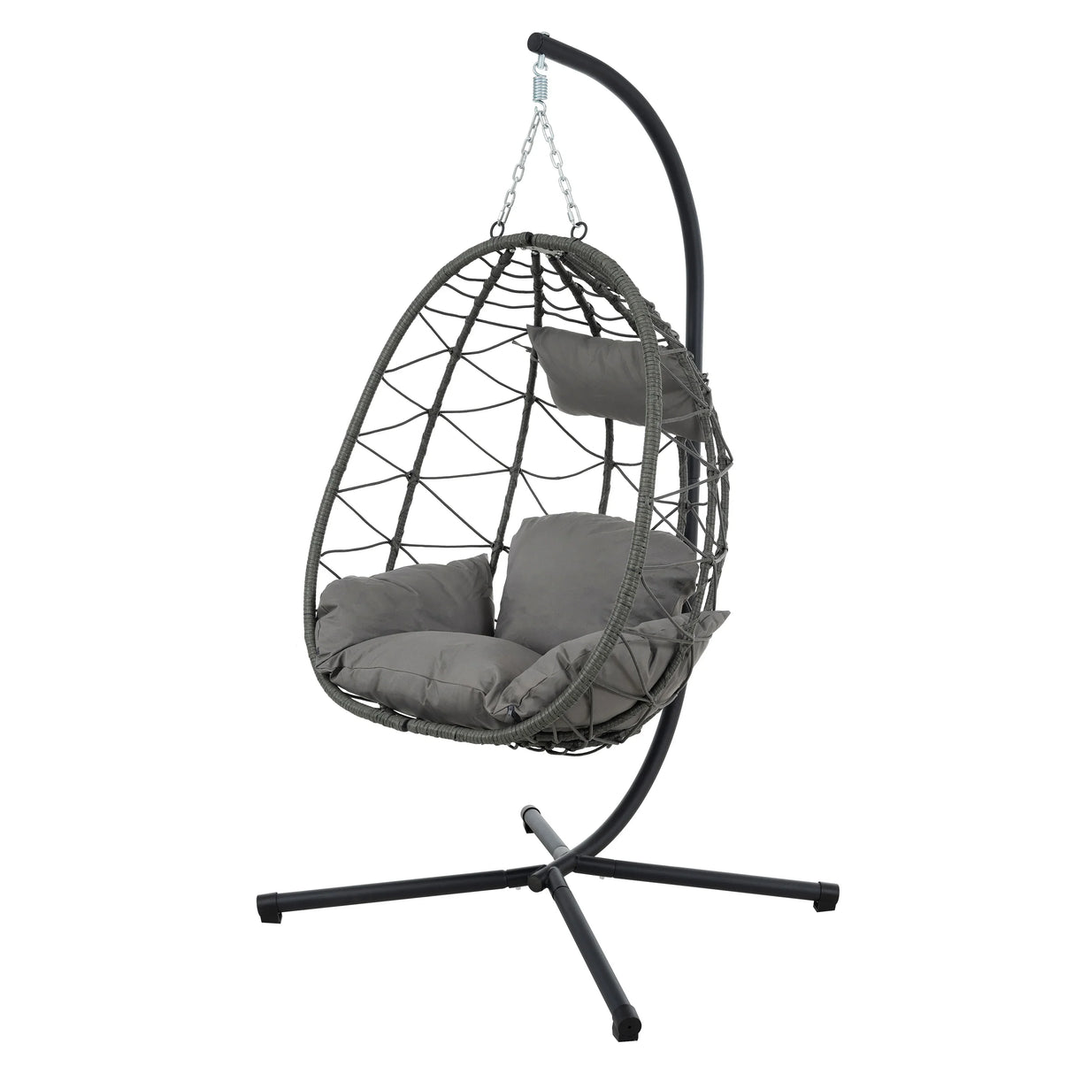Outdoor Egg Chair With Stand - Dark Gray - Furniture Home Direct