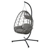 Outdoor Egg Chair With Stand - Dark Gray - Furniture Home Direct