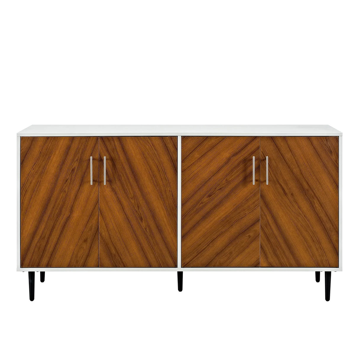 Mid-Century Modern Faux Bookmatch Door Buffet - Furniture Home Direct