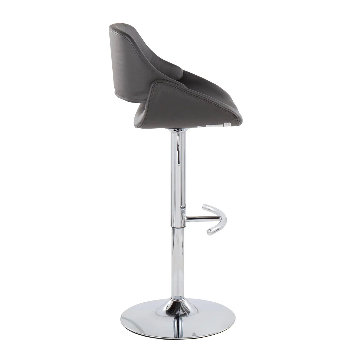 Fabrico - Contemporary Adjustable Bar Stool With Rounded T Footrest (Set of 2) - Furniture Home Direct