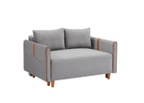 Convertible Comfortable Sleeper Velvet Sofa Couch with Storage for for Living Room Bedroom Sofabed Gray - Furniture Home Direct