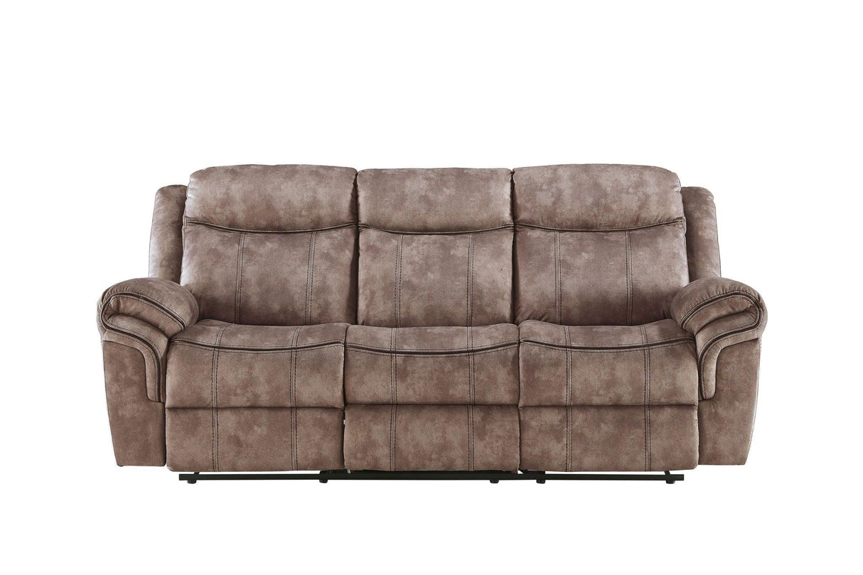 Zubaida - Two Tone Velvet Recliner Sofa With USB Port Drop Down Table - Furniture Home Direct