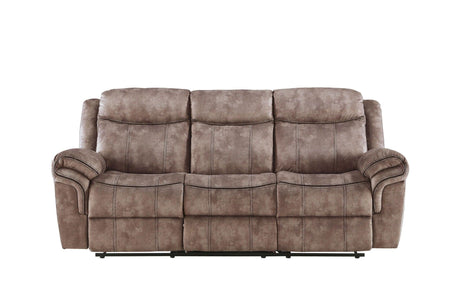 Zubaida - Two Tone Velvet Recliner Sofa With USB Port Drop Down Table - Furniture Home Direct