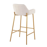 Daniella - Contemporary / Glam Fixed Height Bar Stool (Set of 2) - Furniture Home Direct