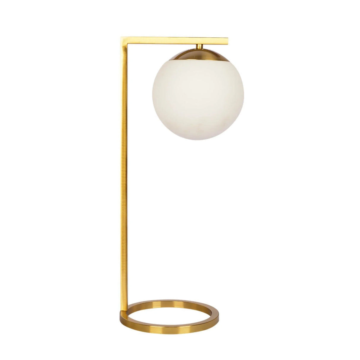 Globe - Table Lamp Opal With Dimmer Switch Inline - Gold / White - Furniture Home Direct